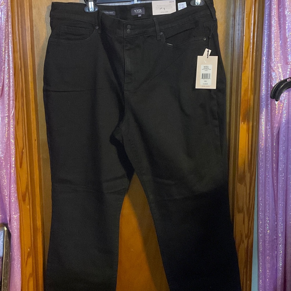 NYDJ Black Straight-Leg Jeans with Tag